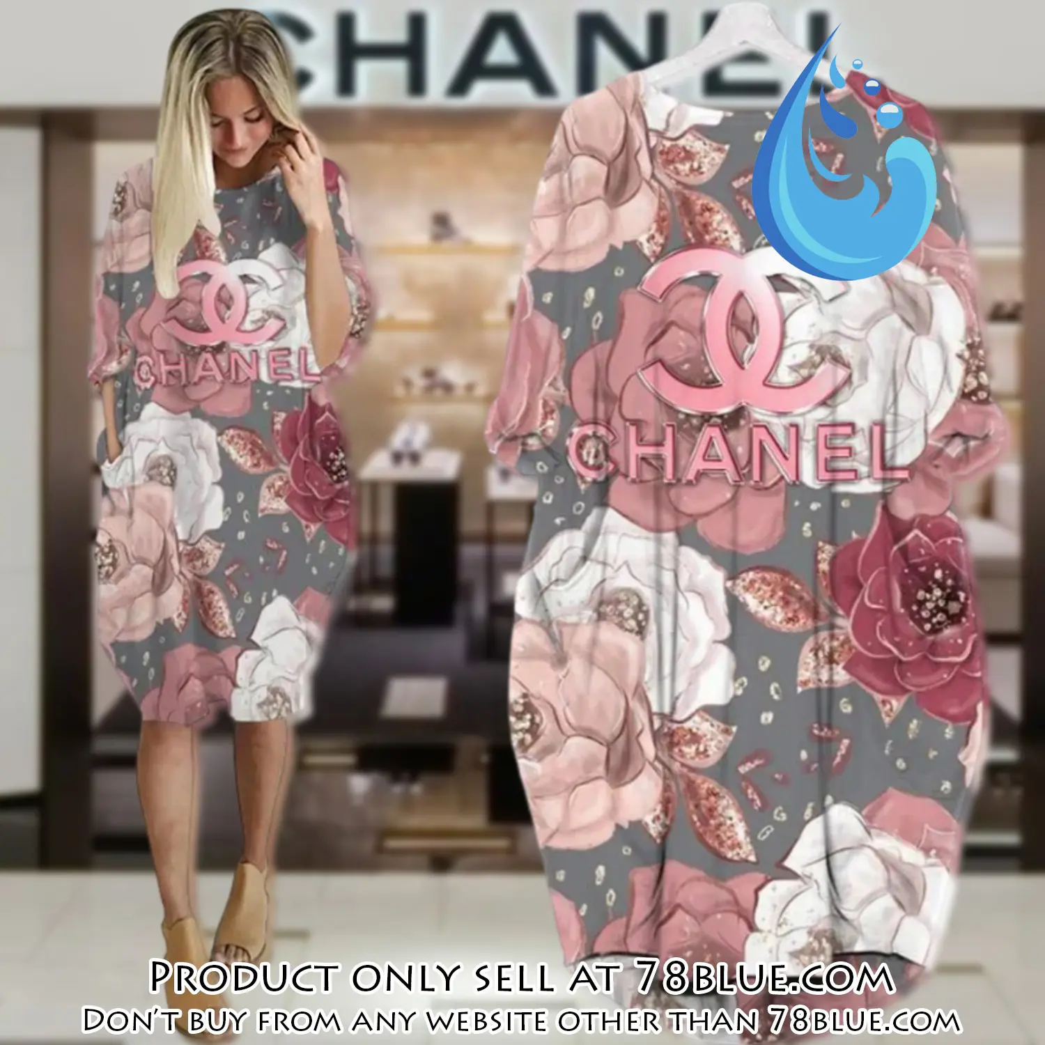 Chanel flower batwing pocket dress luxury brand for women pd079 78b1012281